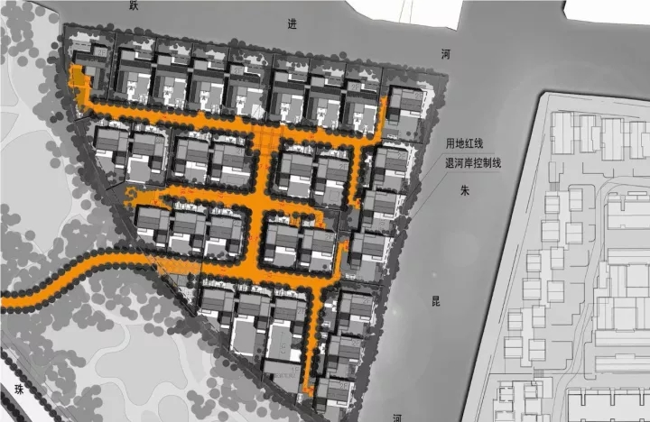 王字型路网造剖析人流，，，包管入口私密性